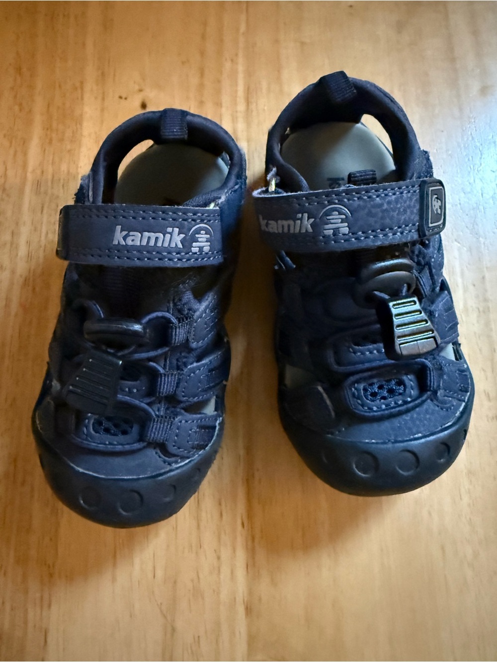 Kamik Kids Navy Closed-Toe Sandals with Hook-and-Loop Strap, 6 toddler